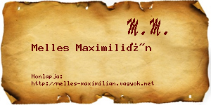 Melles Maximilián névjegykártya